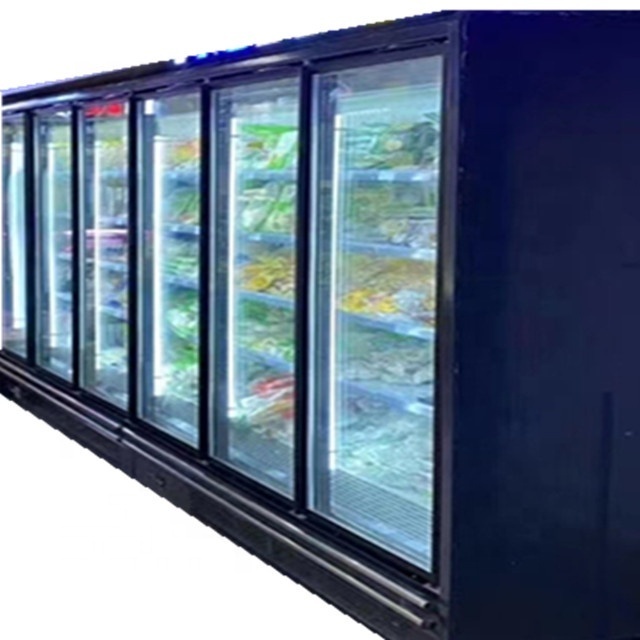 High quality Commercial Glass Display Showcase self service red bull Drink Coolers Upright Fridge For Sale