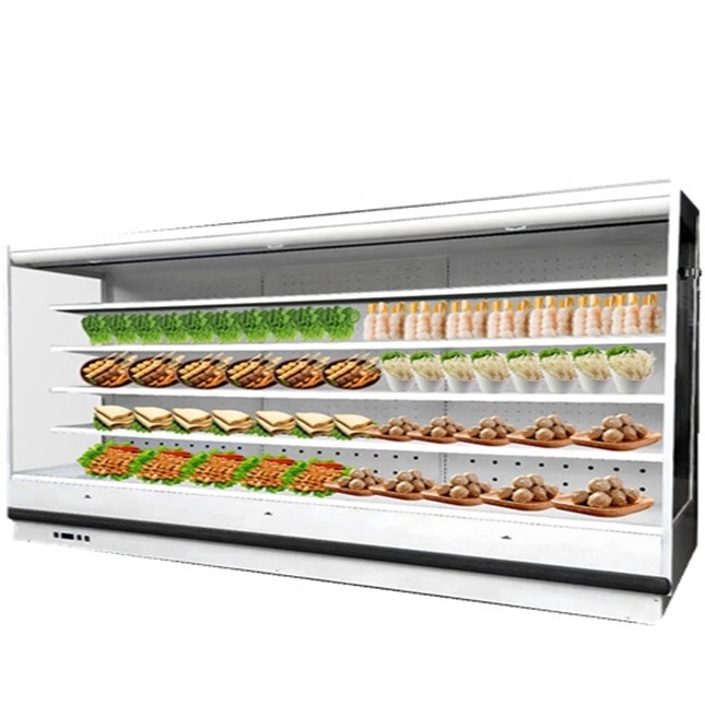 Air curtain fruits refrigerator supermarket open chiller commercial refrigerator