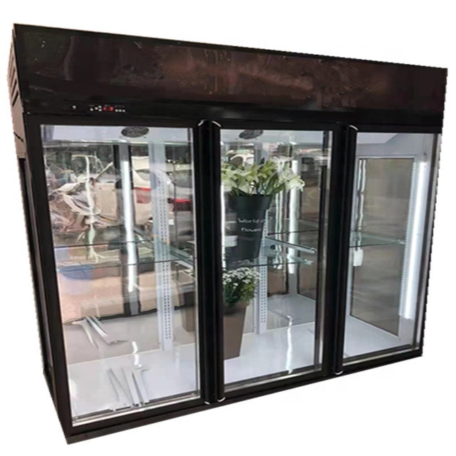 Flower Display Cooler Refrigerator Fresh Keeping Chiller with sliding Glass Door for Florist