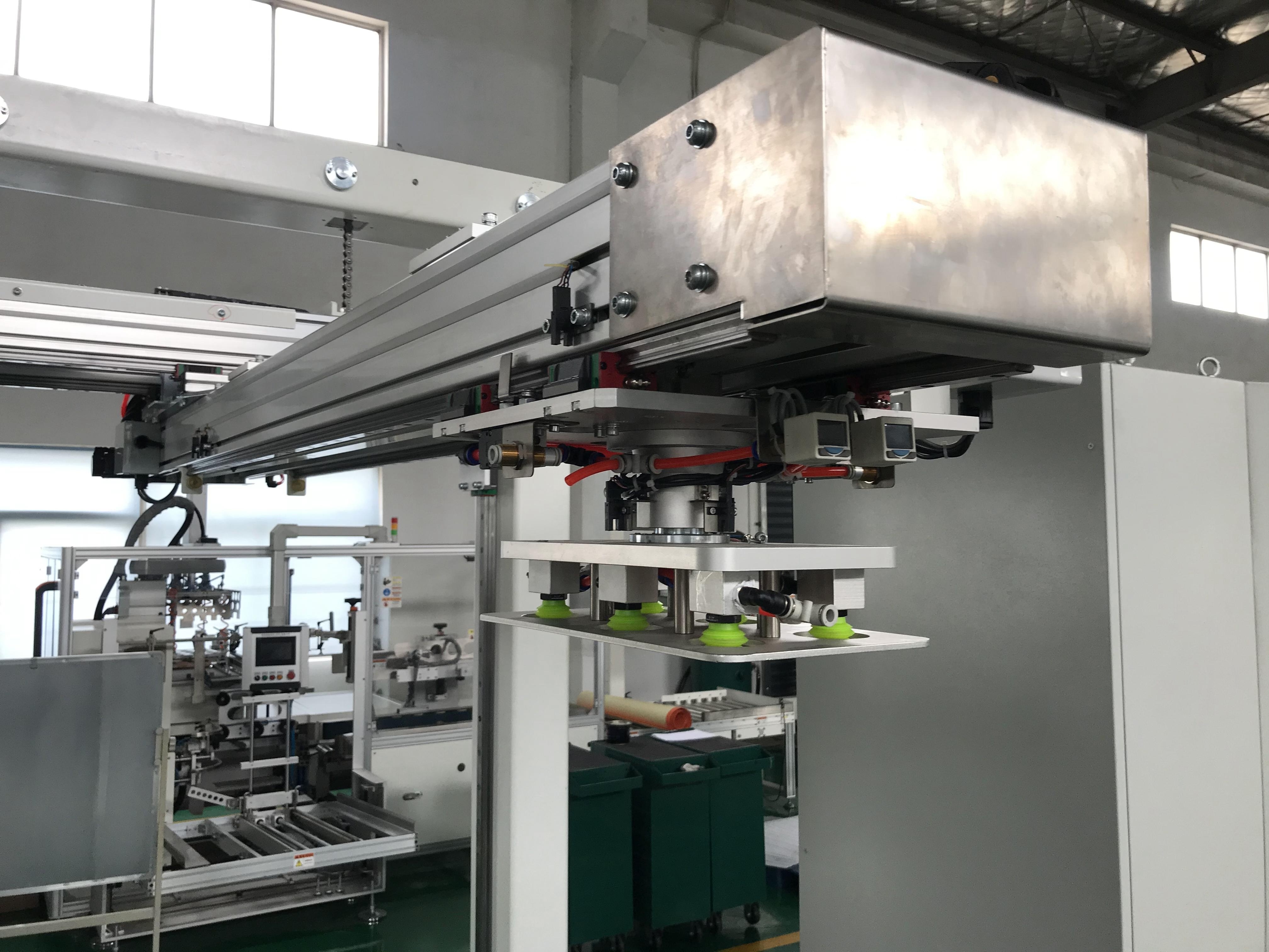 High efficiency industrial carton case box robot palletizer manipulator on-line wrapping machine