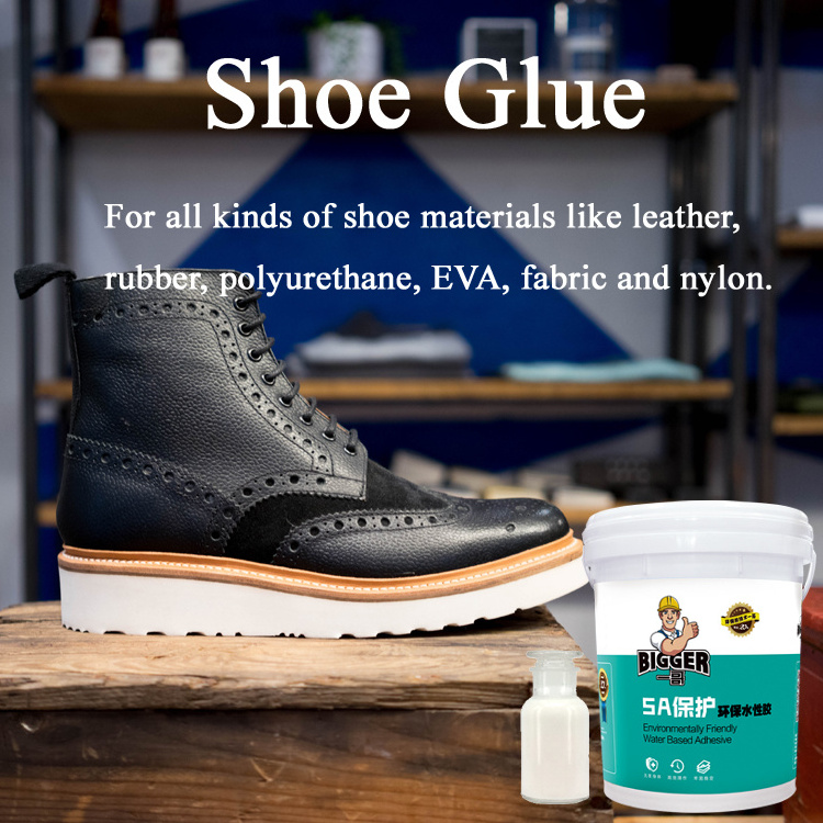 Water based shoe adhesive for shoe materials like rubber PU PVC EVA