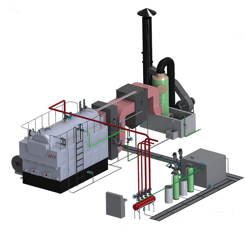 EPCB 0.5 to 6 ton per hour Manual Type Wood Chips Biomass Pellet Coal Fired Industrial Steam Boiler