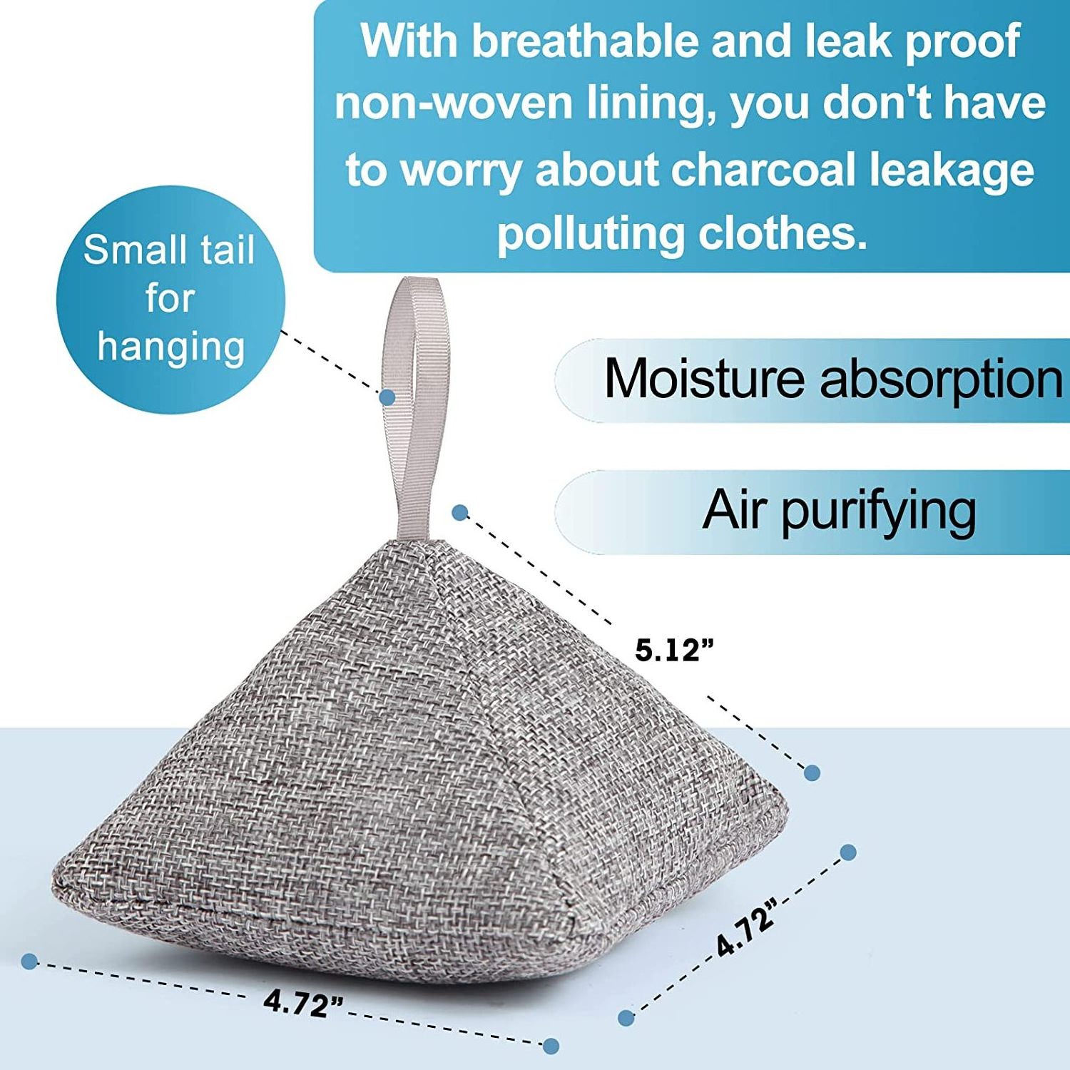 Nature Fresh Bamboo Charcoal Air Purifying Bags Activated Odor Absorb, Home Moisture Absorb And Deodorizer, Odor Eliminator