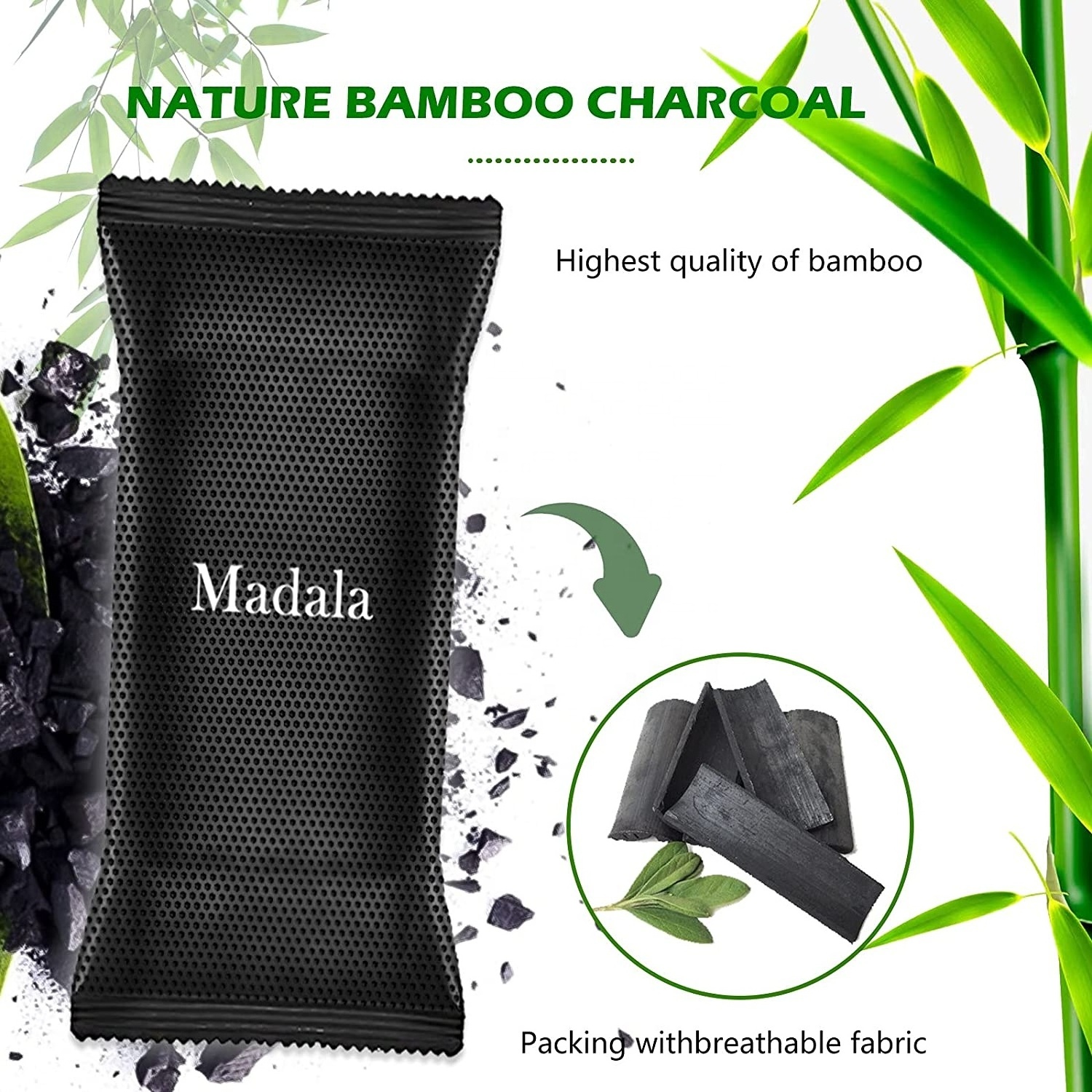 Bamboo Charcoal Air Purifying Bag, Shoe Deodorizer Bags,  Moisture Absorber For Sneakers, Pets, Car, Home, Closet