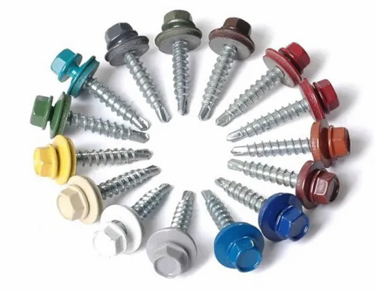 Hex Head Self Drilling Screws with Color Painted Head