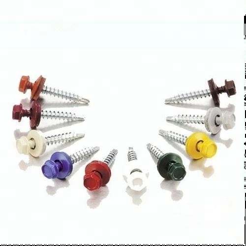 painted hex head drilling screw EPDM washer roofing screws