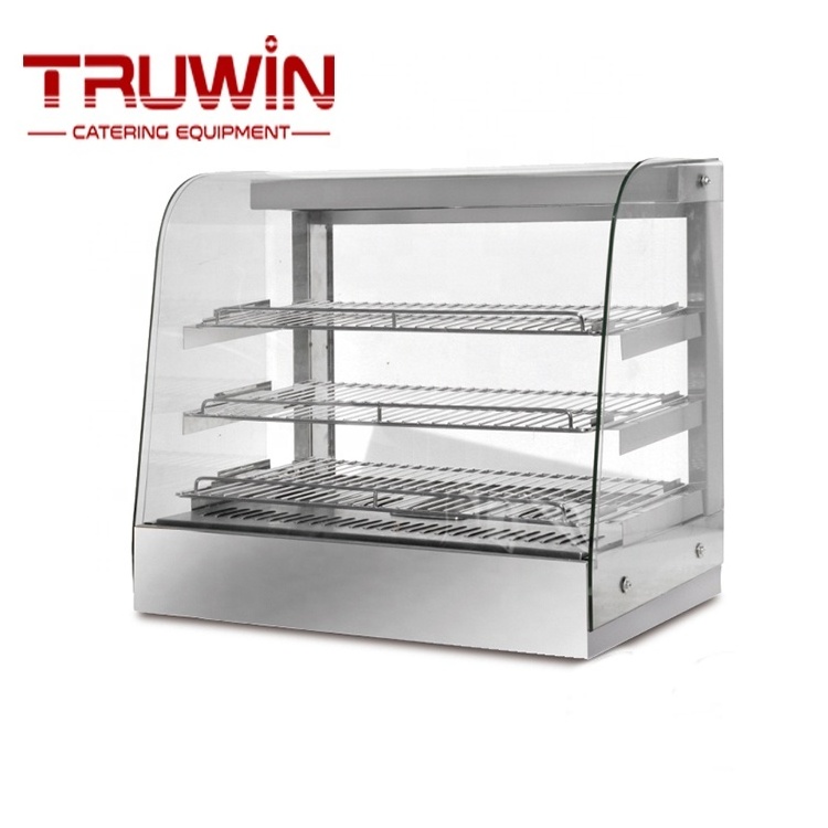 2 Racks Electric Stainless Steel Restaurant KFC  Pizaa Chicken Hot Food Warmer Display Showcase