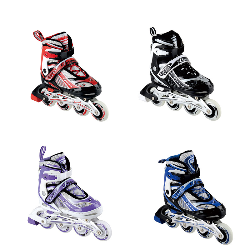 High Quality Ningbo Manufacturer Supply for Sale Custom 4 Big Wheel Multi-Color Adjustable Durable Flashing Roller Inline Skates