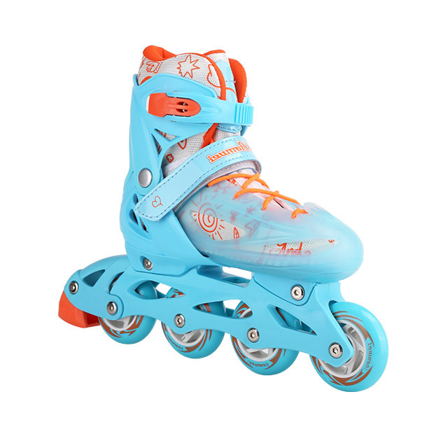 2021 popular hot sell cheap 3 in 1 sensitive brake macaron pink flashing roller for children inline skate