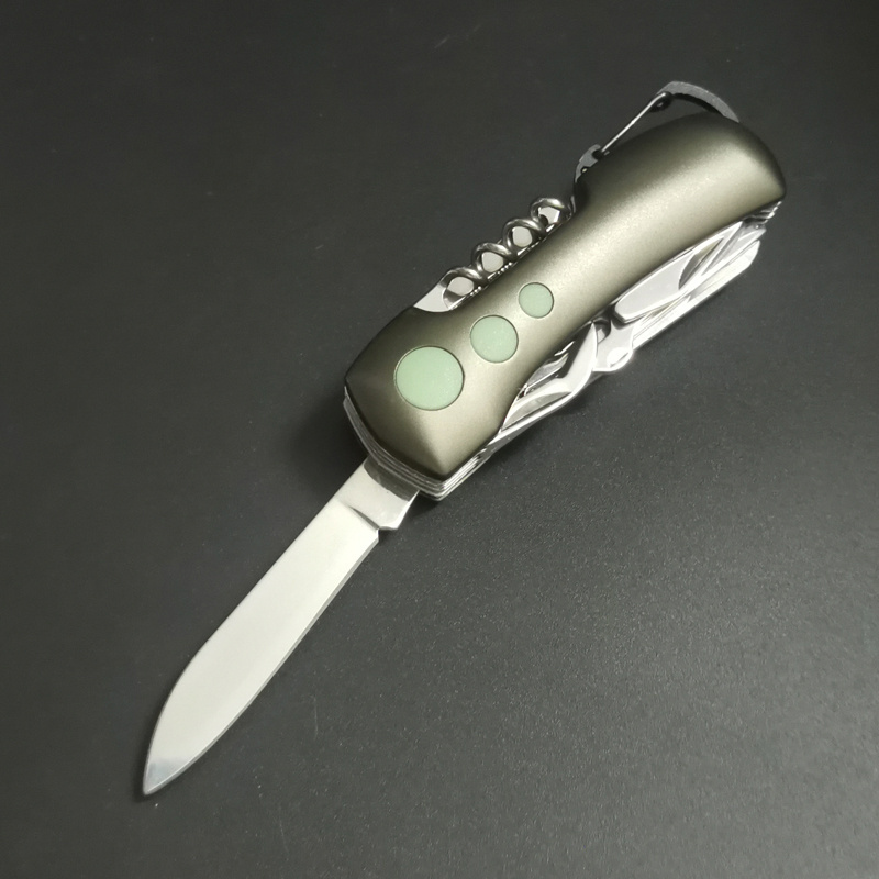 Multi Knife with Carabiner Hook 420 Stainsteel Steel multi purpose knife Swiss engraved Pocket Knife