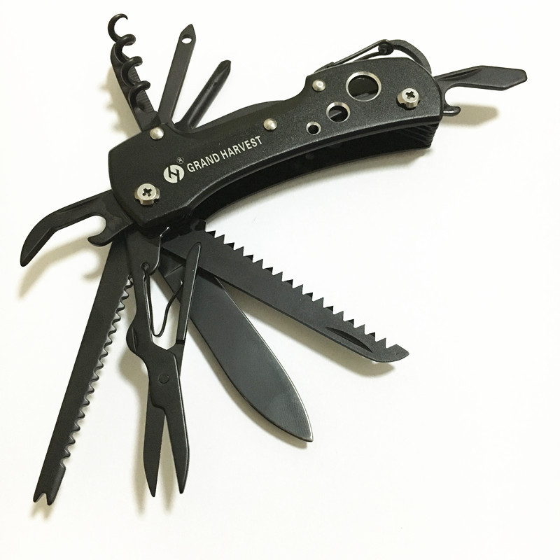 Titanium Black Multifunctional 440c stainless steel knife Multi Purpose  Folding  survival Outdoor Camping  Tool Swiss Knife