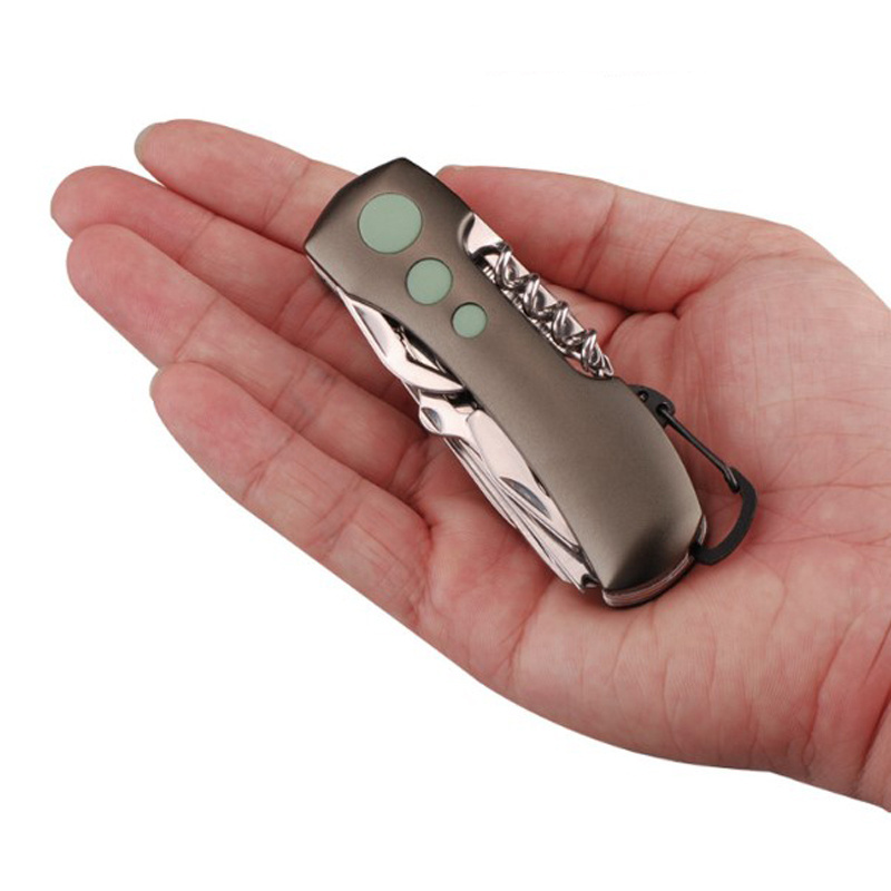 Multi Knife with Carabiner Hook 420 Stainsteel Steel multi purpose knife Swiss engraved Pocket Knife