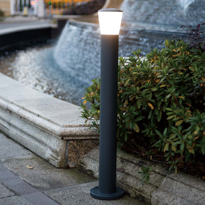 Factory direct sale modern aluminium landscape park outdoor ip44 garden lamp villa led lawn light 50cm 60cm height bollard light