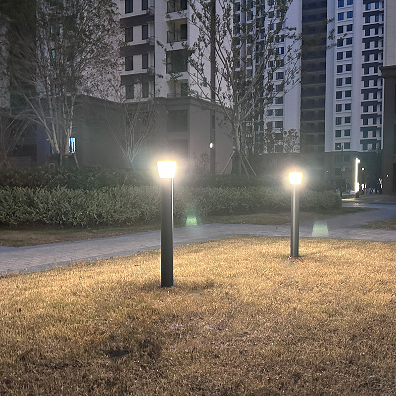 Factory direct sale modern aluminium landscape park outdoor ip44 garden lamp villa led lawn light 50cm 60cm height bollard light