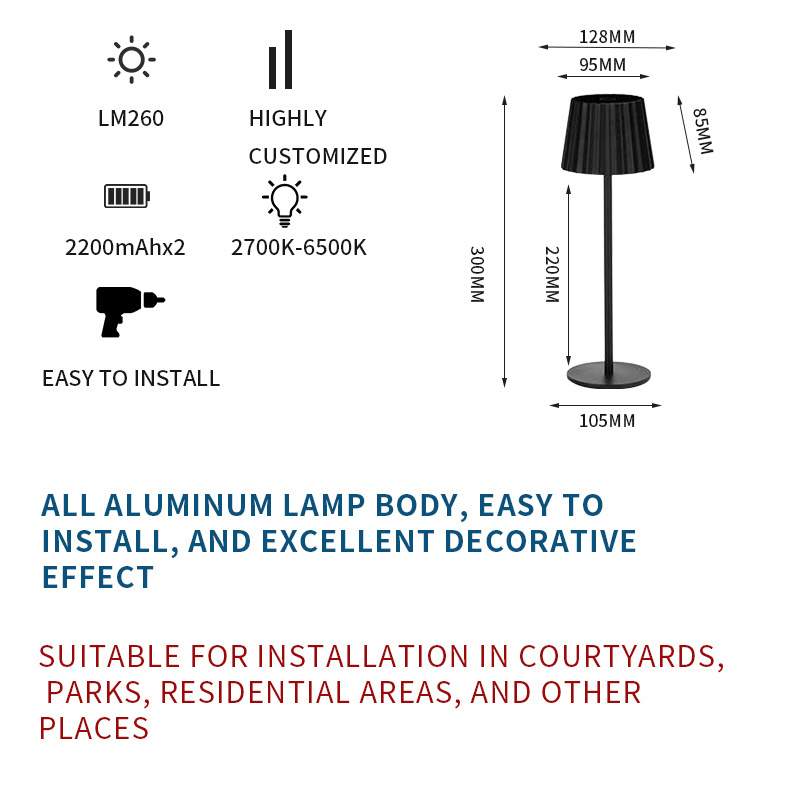 Rechargeable cordless light home decoration lighting led battery table lamps Led Dimming touch Table Light