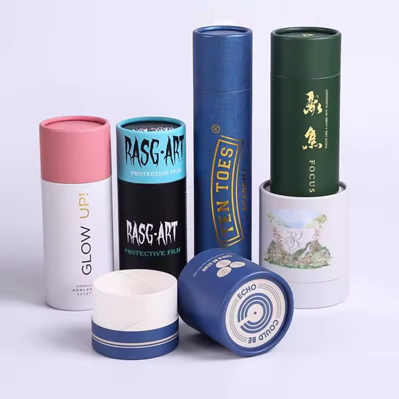 Eco Friendly Full Color Printed Large Pink Paper Tube Container Cylinder Cardboard Packaging Round Box Push Up Paper Tube