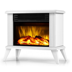 Modern Household Half Round Decorative Portable 3 Sided Led Freestanding Small White Electric Fireplace  Heater