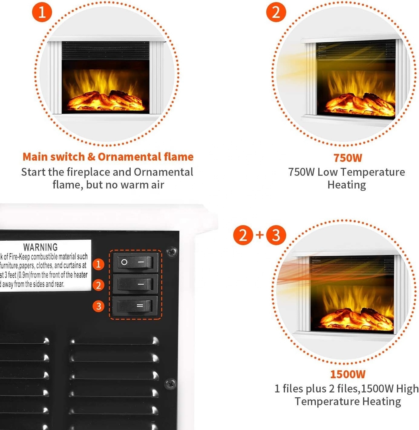 Hot-selling electric stove heater Indoor heating electric fireplace