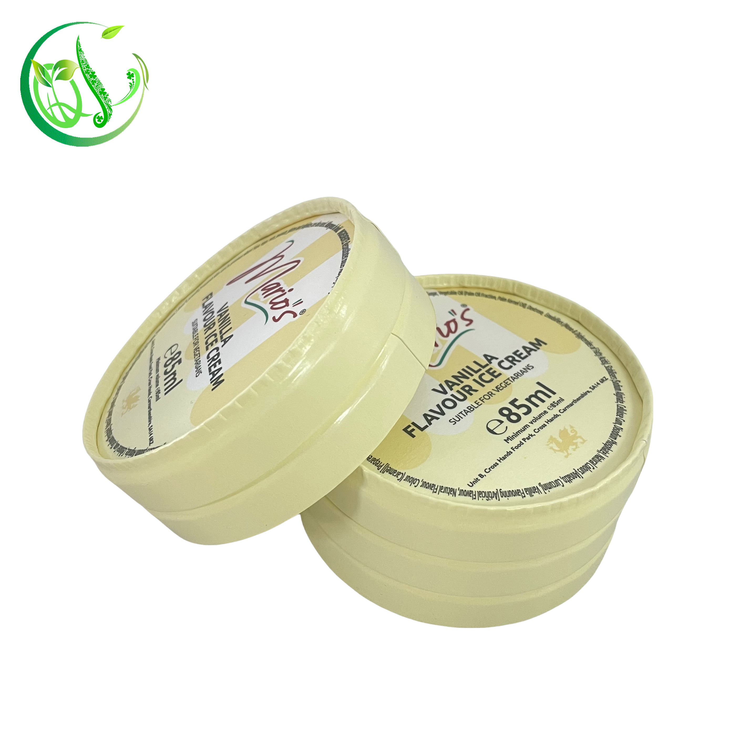 Disposable paper frozen yogurt cup lid paper ice cream cup stackable lid