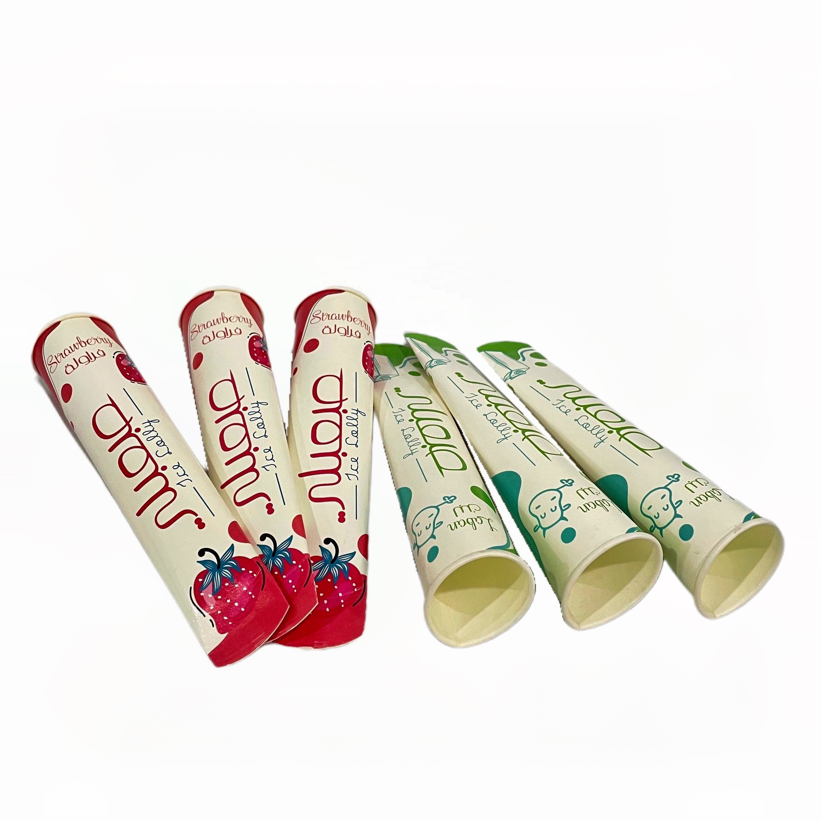 75 ml Ice Cream Paper Push up Ice Cream Popsicle Cup Calippo Squeeze Tube Packaging with Paper Lid