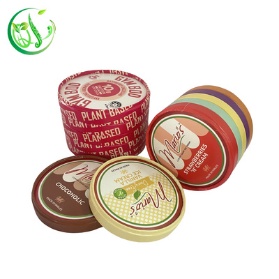 Disposable paper frozen yogurt cup lid paper ice cream cup stackable lid