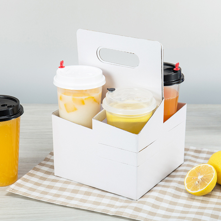 Takeaway containers printed paper coffee cups with handle disposable paper cup holder