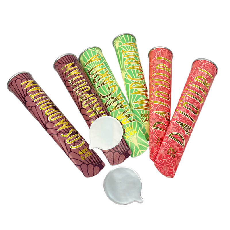 75 ml Ice Cream Paper Push up Ice Cream Popsicle Cup Calippo Squeeze Tube Packaging with Paper Lid