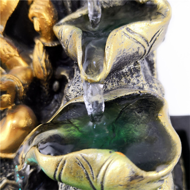 Religion elephant water fountain Buddha statues sculpture  resin ganesha   god crafts desktop ornaments for home decor