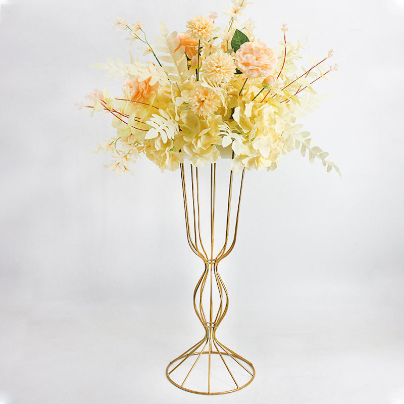 hintcan iron flower stand metal Hollow out giant flower bouquet stand for table chandelier centerpiece decoration