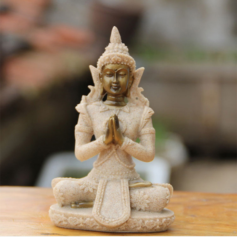 Creative Buddha statue sculpture cross border mini home living room porch decoration resin craft decoration