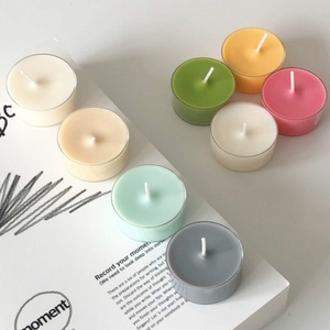 Flame Retardant Plastic tea Light Candles Bulk Heart Round Shape Candle Paraffin Wax for Candle Holder  Container and Gifts Sets