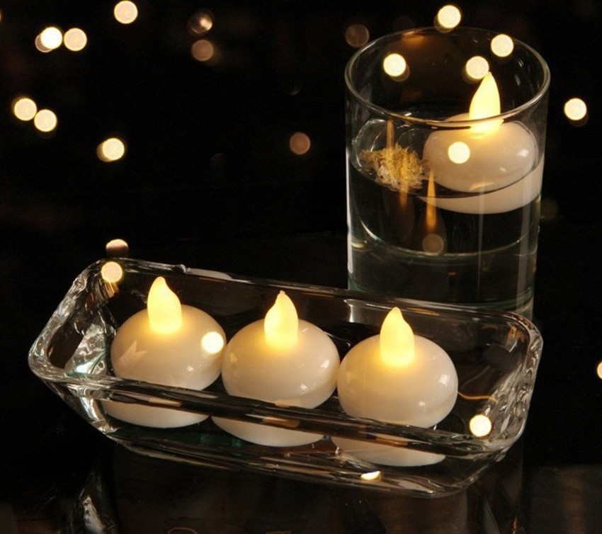 led floating candle mini candle plastic with swing flame floating candle in water for home wedding decor