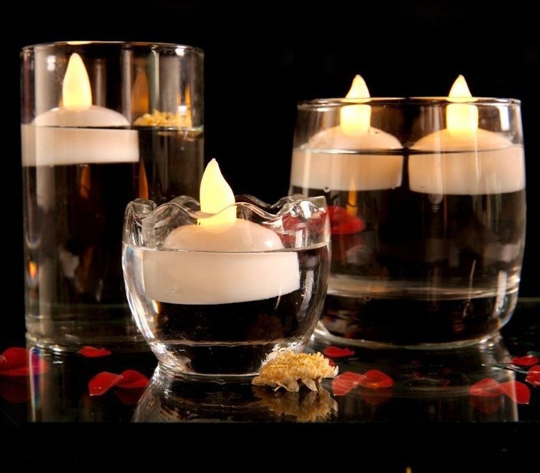 led floating candle mini candle plastic with swing flame floating candle in water for home wedding decor