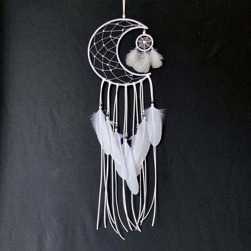 wholesales Dream Catcher Moon Sun Handmade Macrame Tapestry Wall Hanging White Dreamcatcher for home bedroom decoration