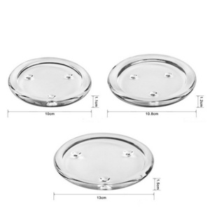 Clear Glass Candle Plates Small Round Candle Plate Tray Glass Coaster Holder for pillar candle Dining Table Wedding centerpieces