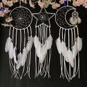 wholesales Dream Catcher Moon Sun Handmade Macrame Tapestry Wall Hanging White Dreamcatcher for home bedroom decoration