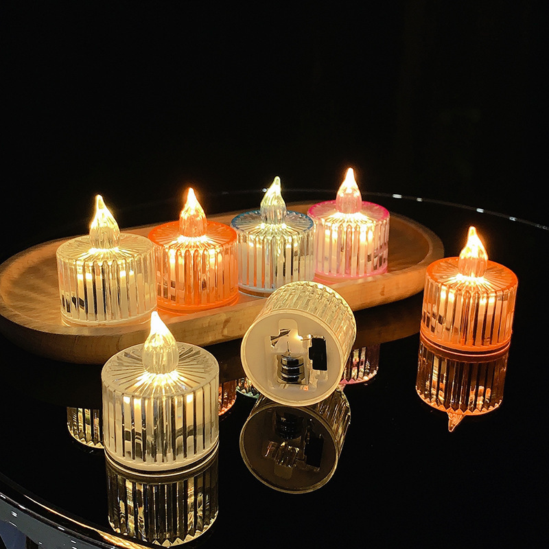 crystal led candles acrylic small flickering flameless candles led battery operated tea light candle wedding party festival