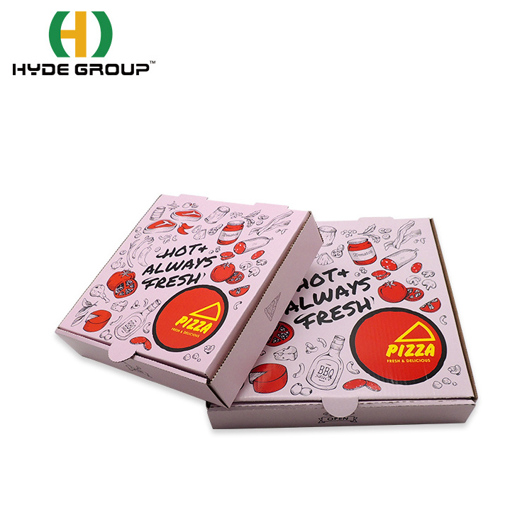 Personalized Pizza Box Eco-friendly Pink Pizza Packaging Box