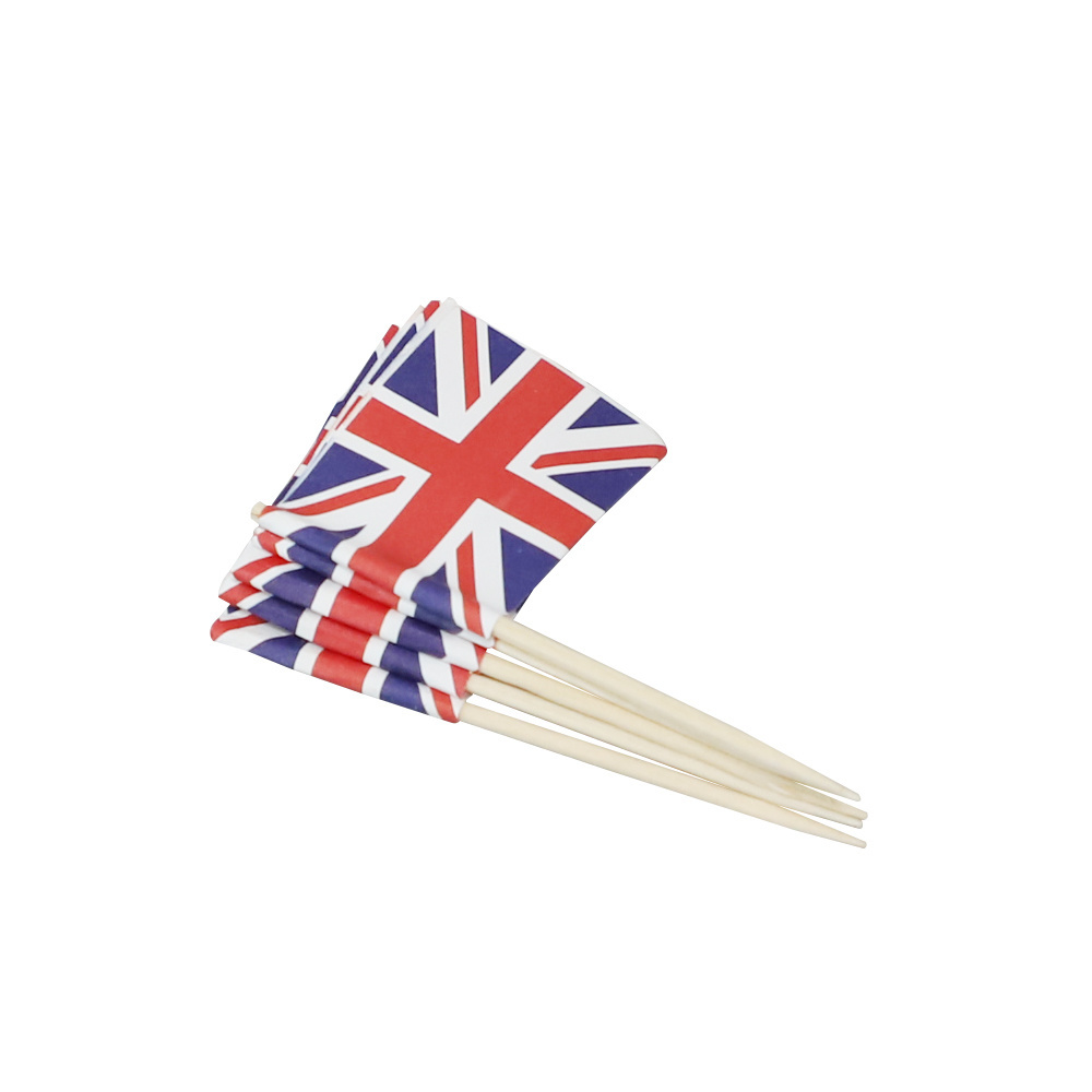 Custom logo unique sandwich burger toothpick flags wooden toothpick with flag