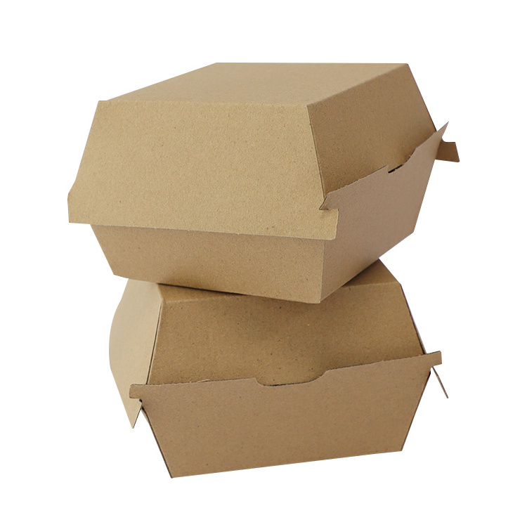 Wholesale 1 Pack Takeaway Kraft Burger Box Lunch Food Box for Burger