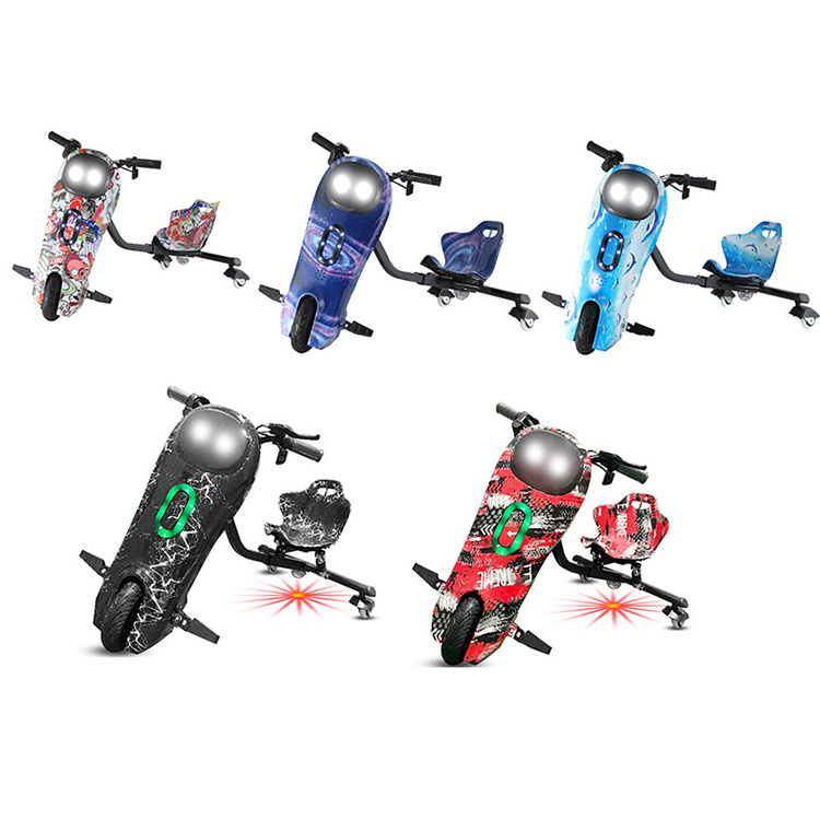 Hot selling 3 wheel 36V 250W drift scooters kicking electric 360 drifting crazy cart go kart kid drift trikes for adult