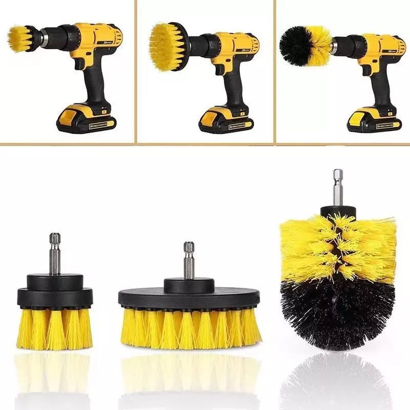 Electric Nylon Cleaning Brush Auto Detailing Brush Kit used for clean Bathroom Surfaces Tub/Shower/Tile and Grout