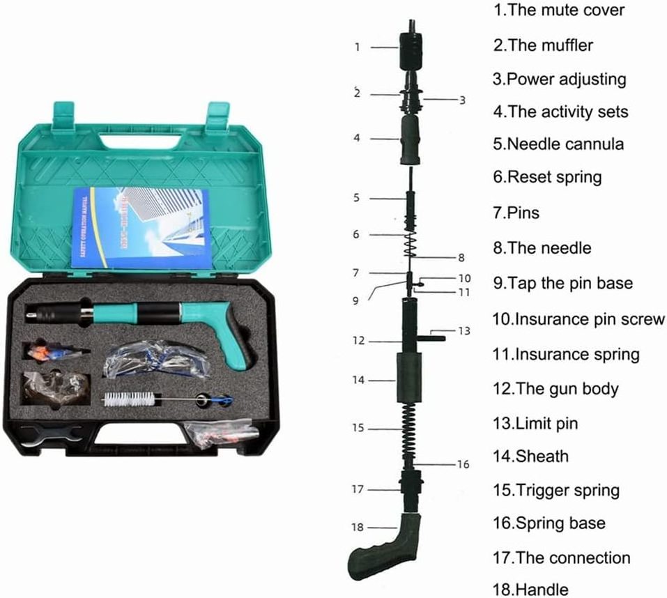 Manual Steel Nail Gun Tool with 50pcs Nails Manual Steel Portable Nail For Ceiling/Wire Hider