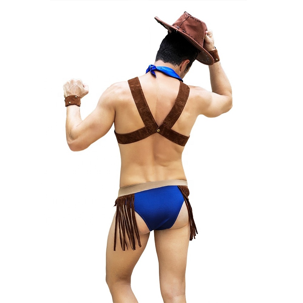 2019 Sexy Gay Men Underwear Sexy Cowboy Costume Fantasias