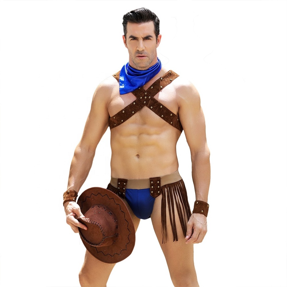 2019 Sexy Gay Men Underwear Sexy Cowboy Costume Fantasias