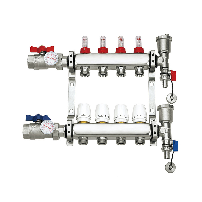 Floor heating Systems new products water distribution brass flow meter intake manifold