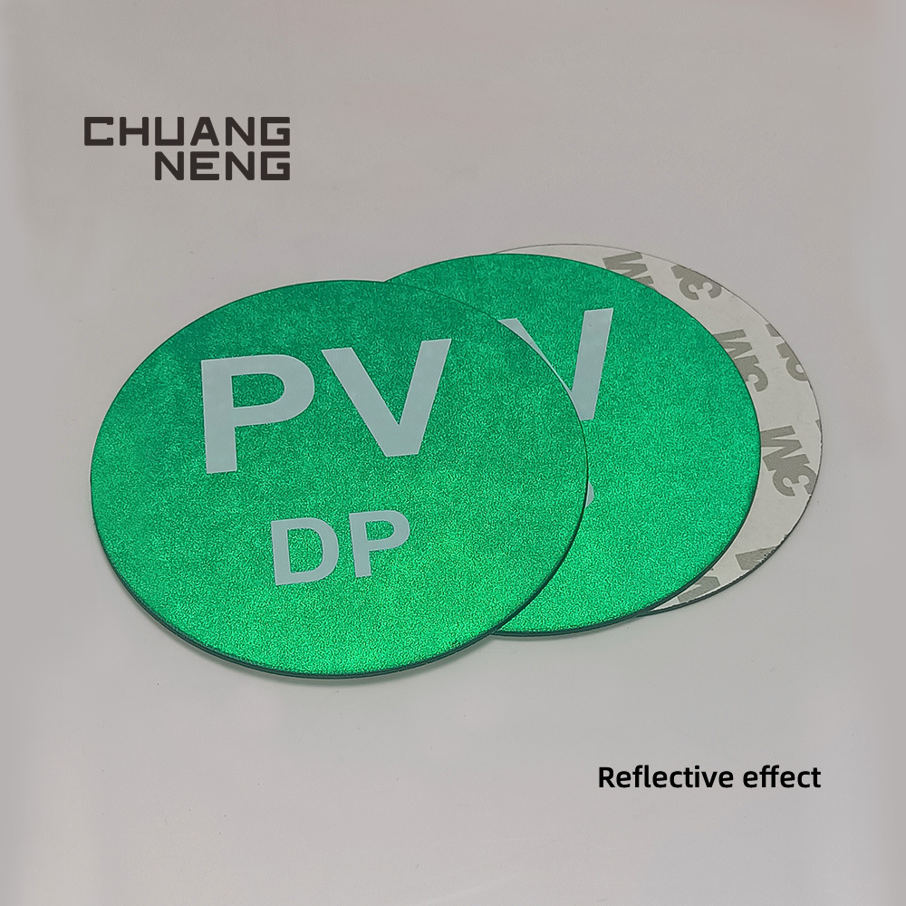 100MM green PET+ABS PV reflective label for solar system outdoor Factory sale  long lasting adhesive sticker abs label