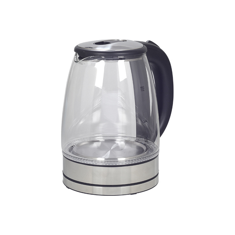 2021 Blue Led Light Transparent Glass Electric Kettle