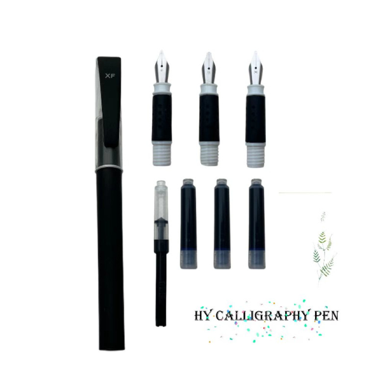 HY Calligraphy Pen Set  1 Pen with 4  Nibs 3 Ink Cartridges  1 Rocker Blotter for Beginners Writing