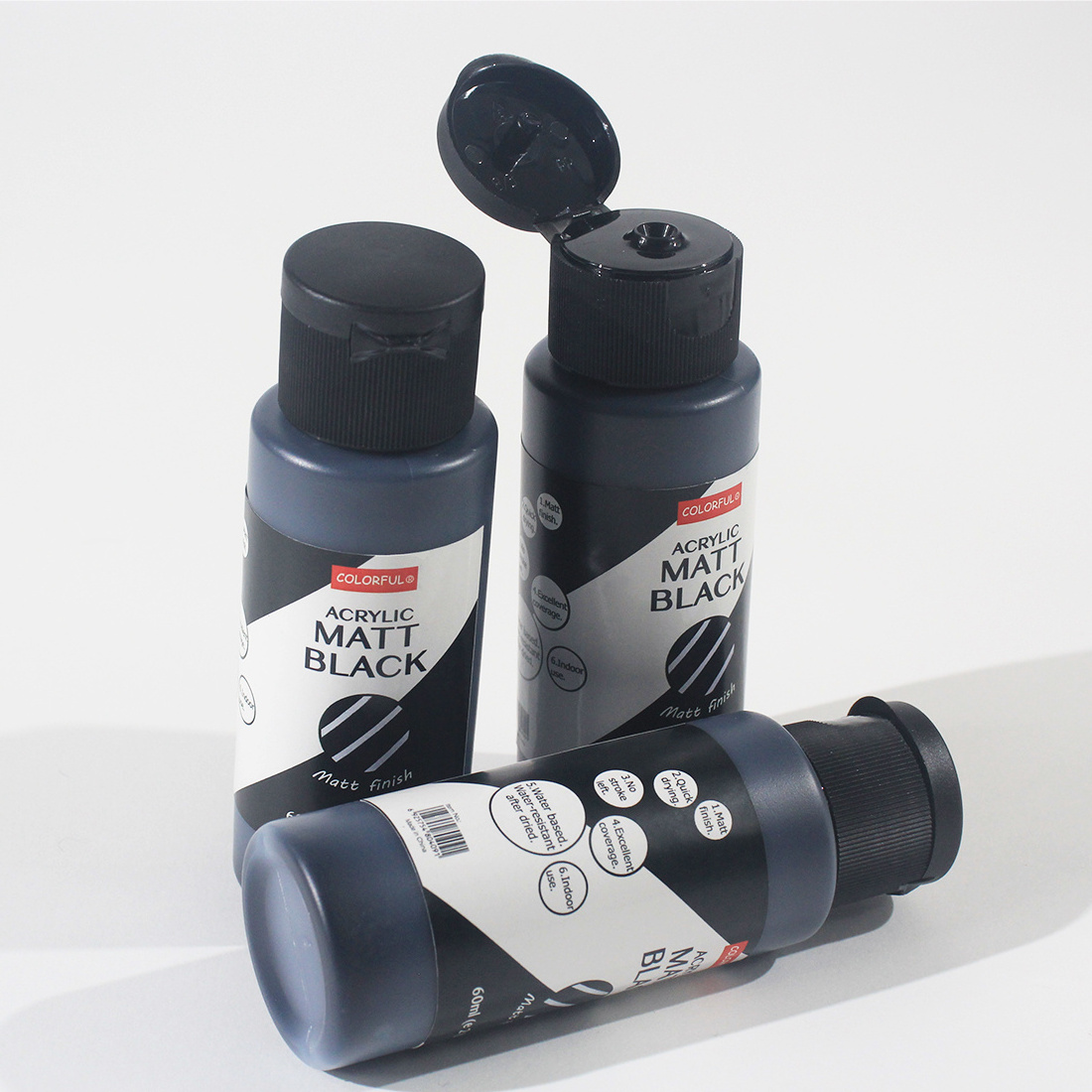 Matt finish black gesso Craft Acrylic 60ml no stroke